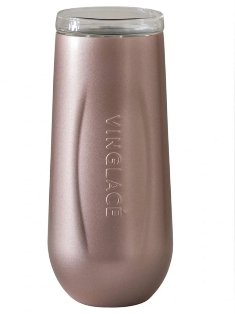 Vinglacé Stainless Stemless Champs Flute w/glass insert - Rose Gold